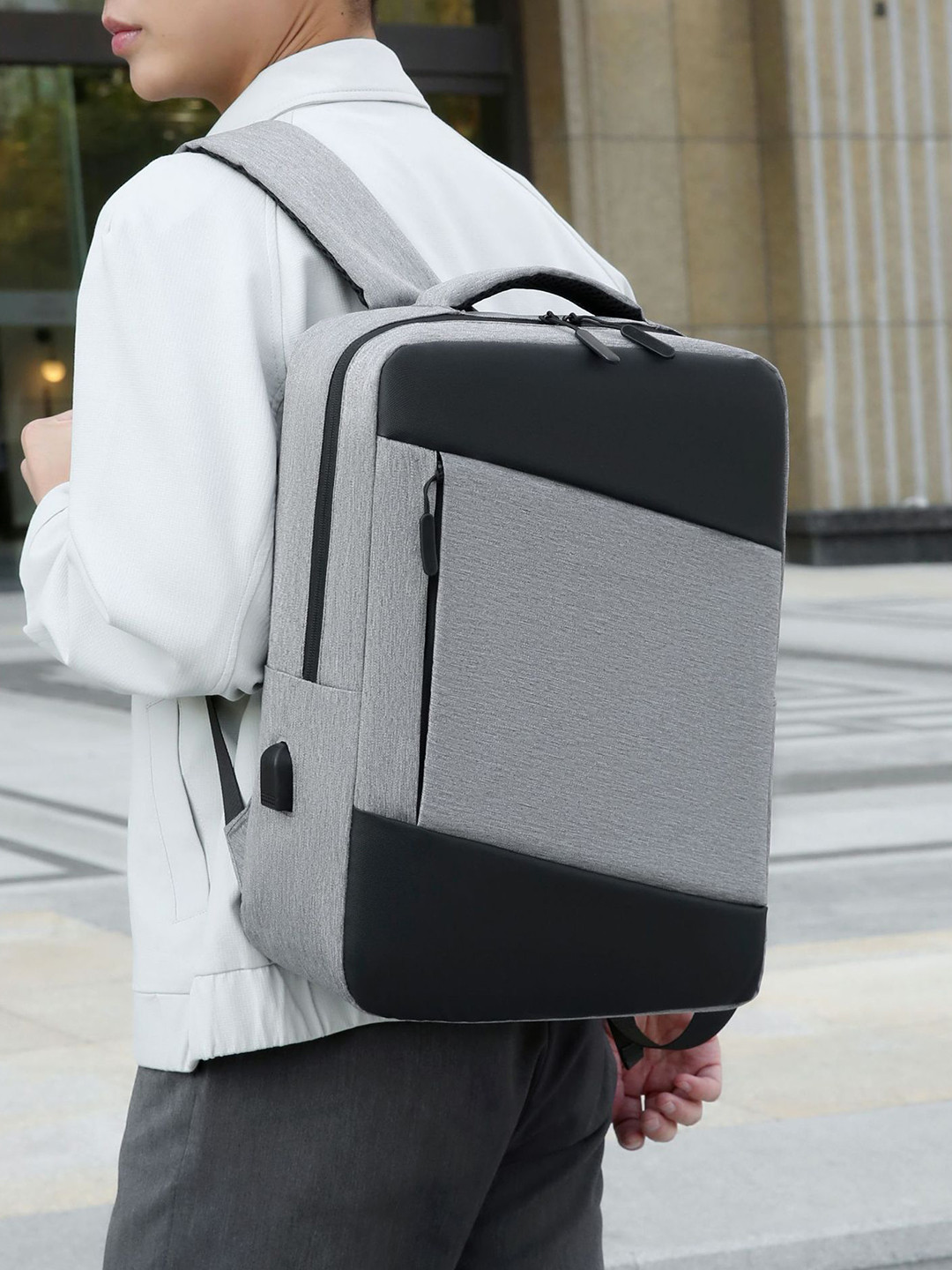 Mast & Harbour Men USB Charging Port Executive Urban Commuter Backpack