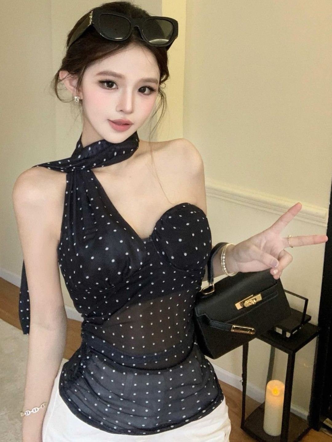 StyleCast x Revolte Women Polka Dot Tube Top