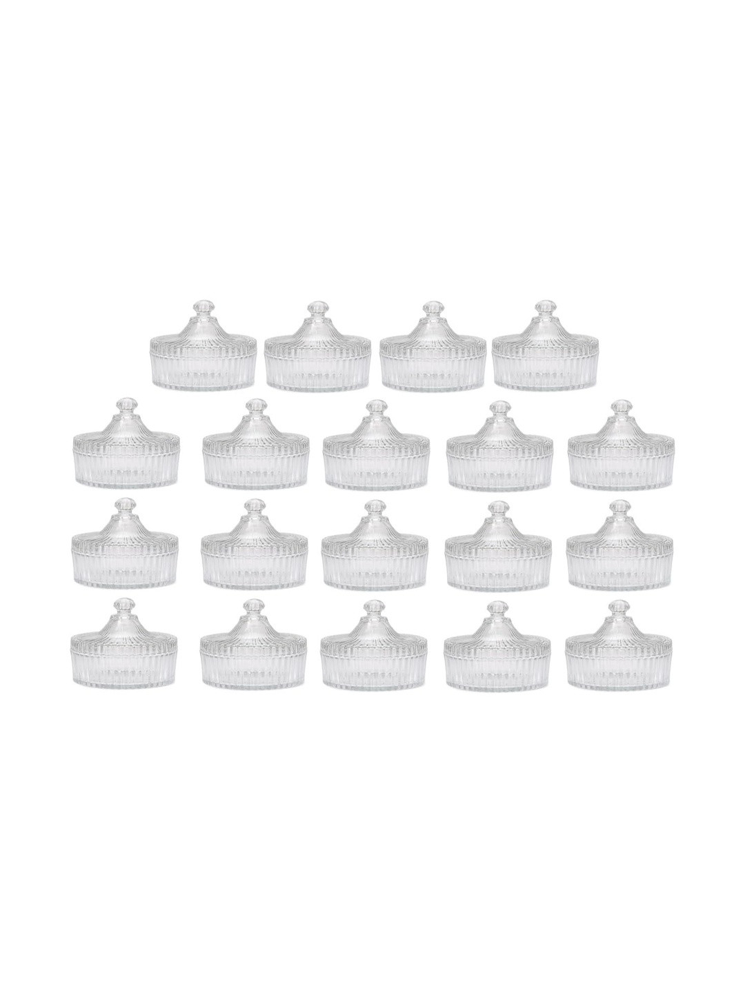 SOMIL Transparent 19 Pieces Glass Serving Bowl