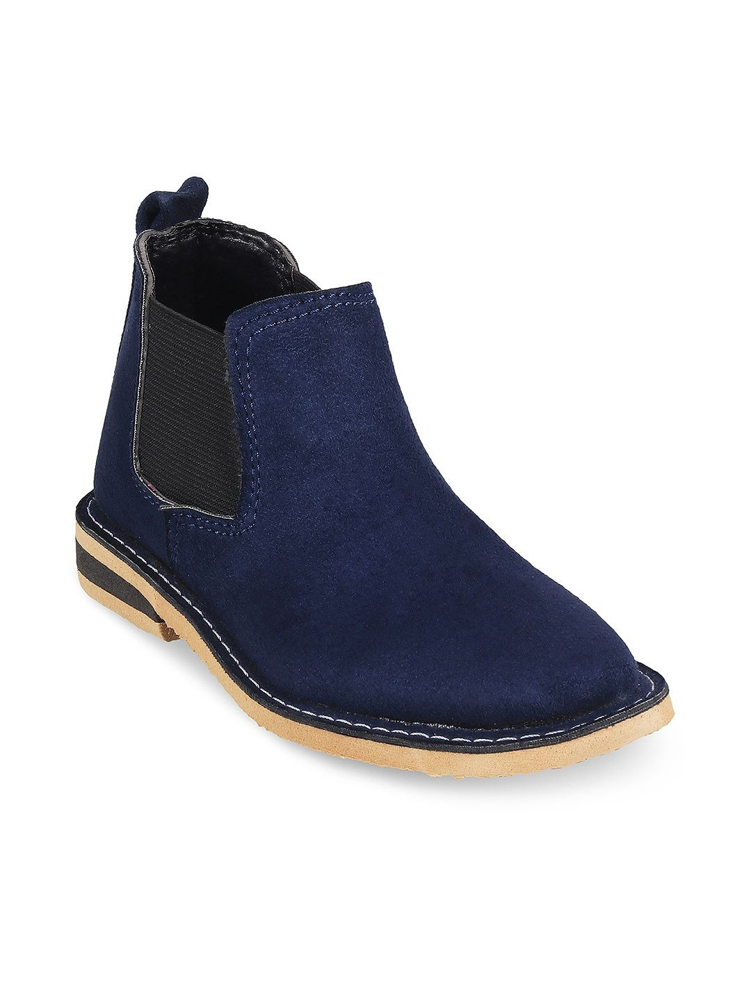 SHOESFORJUNIORS Boys Colourblocked Round Toe Slip On Boots