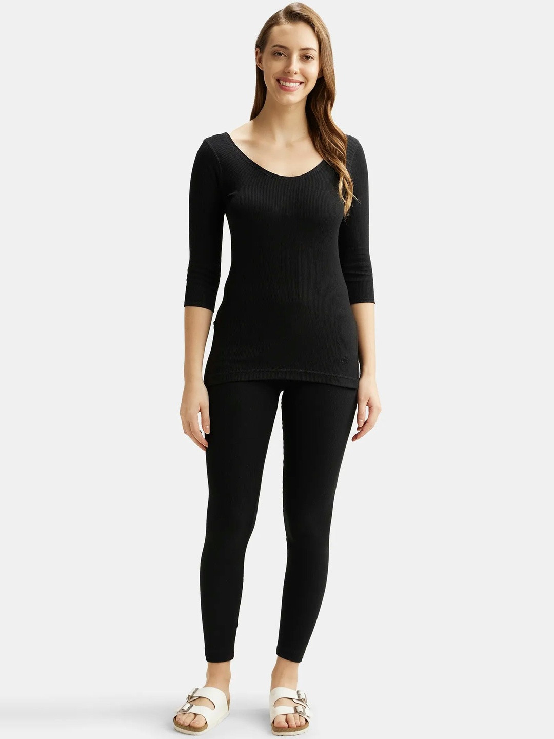 Jockey Super Combed Cotton Three Quarter Sleeve StayWarm Thermal Set - 2549