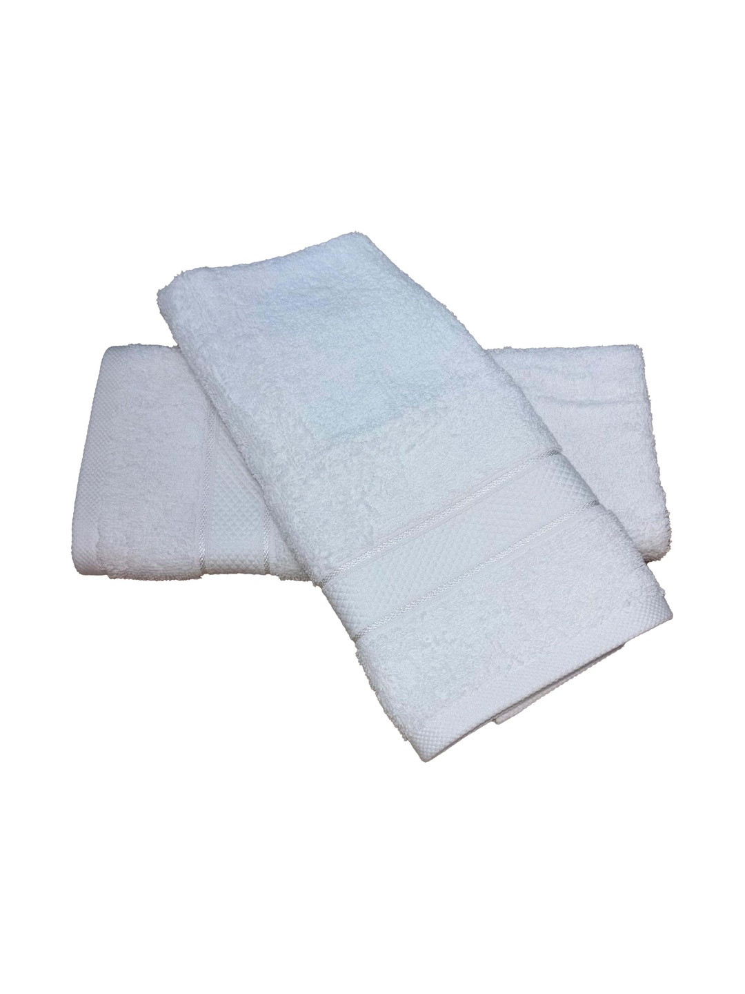 Ackross Haven White 2 Pieces Textured Cotton 550 GSM Hand Towels