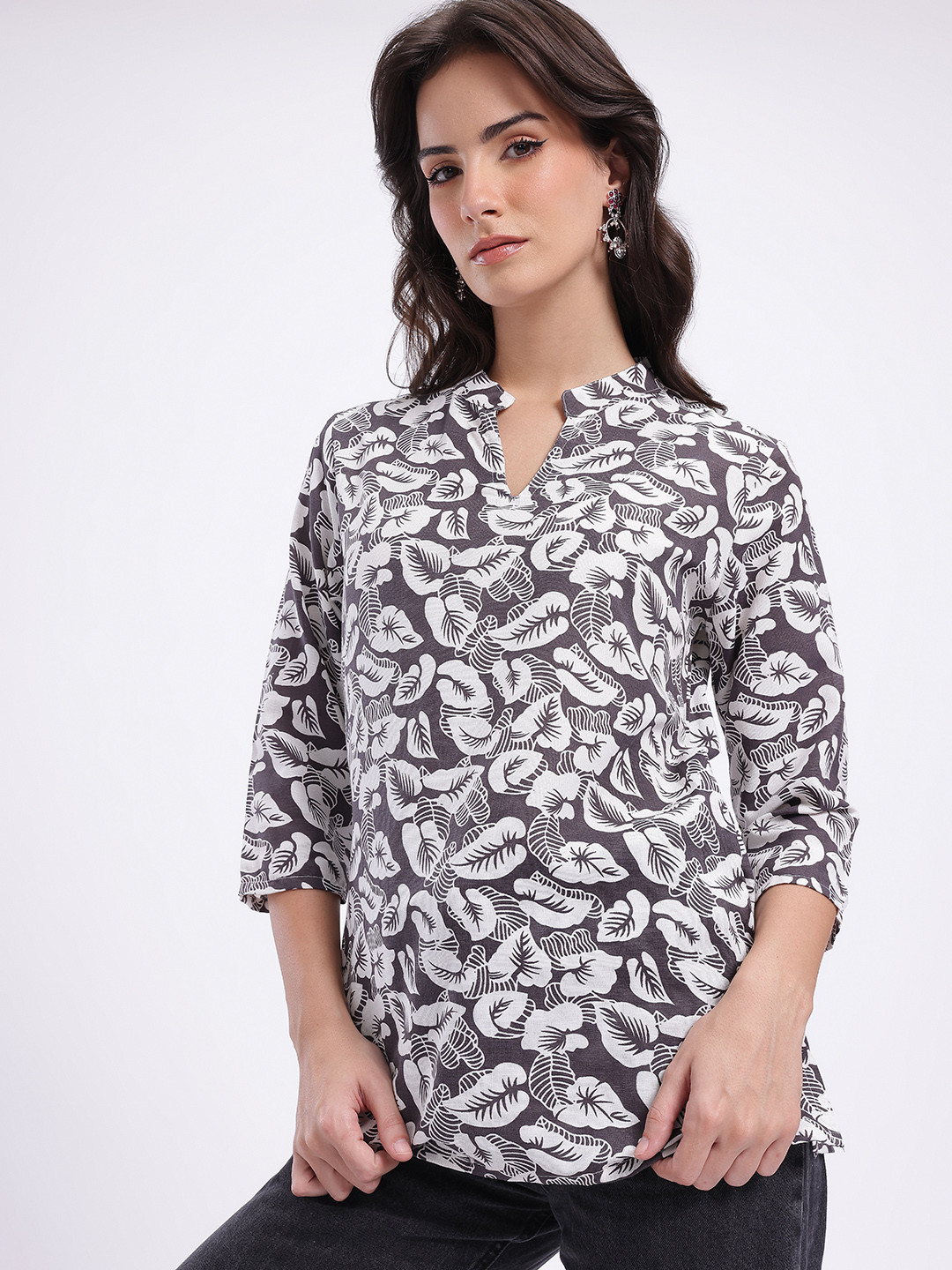 Anouk Rustic Leaf Printed Kurti
