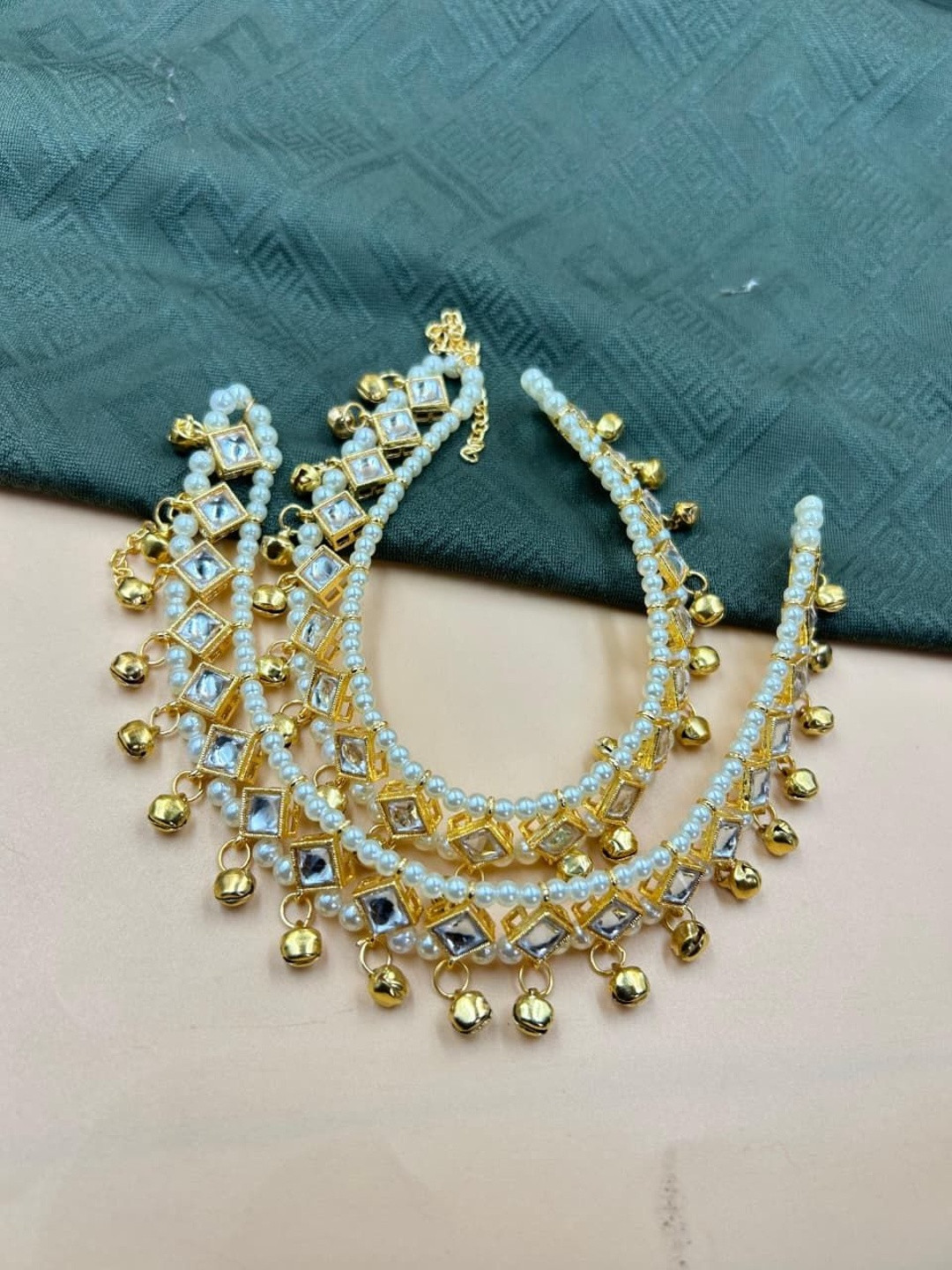 Crown Fabulous Jewellery Women Gold-Plated Necklace and Earrings