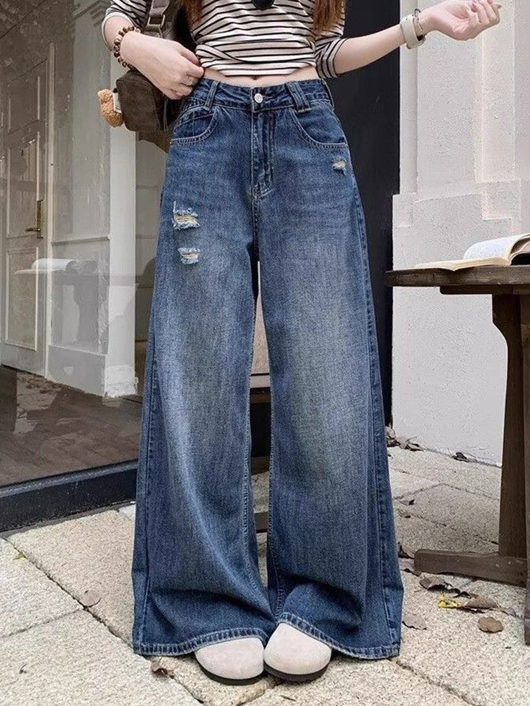 StyleCast x Revolte Women Mid-Rise Heavy Fade Retro Denims Regular Fit Jeans