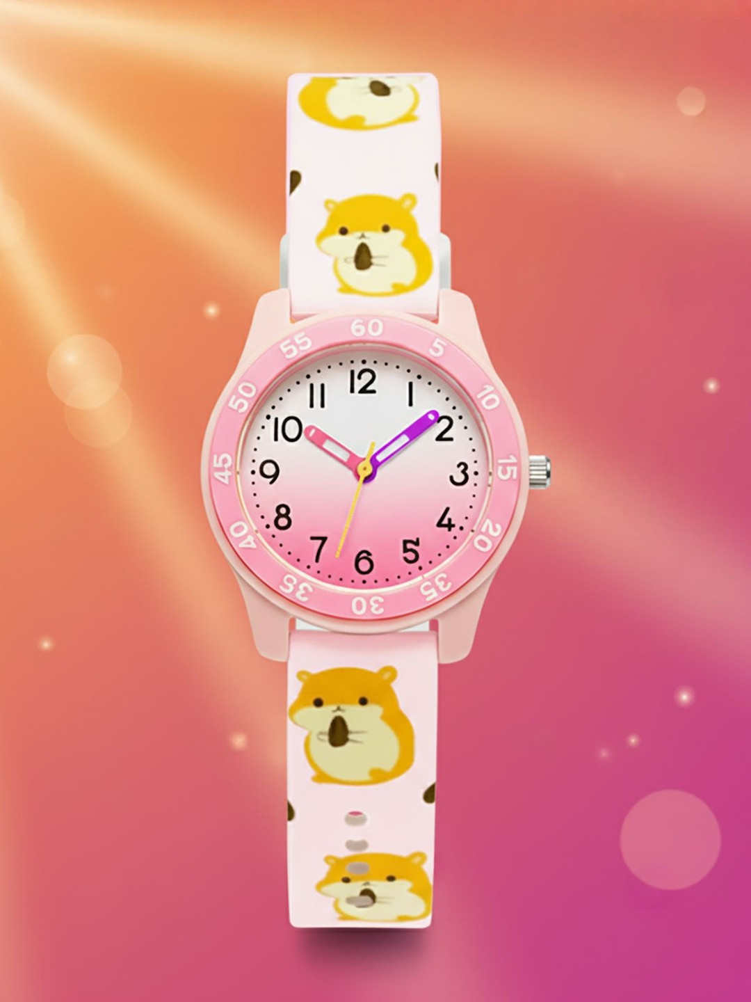Time Up Kids Printed Dial Analogue Watch D6032-10-Hamster