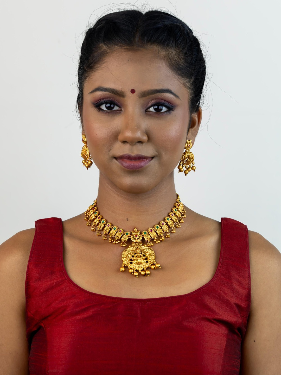 Kulin Women Antique Gold-Plated Lakshmi Temple Jewellery Set