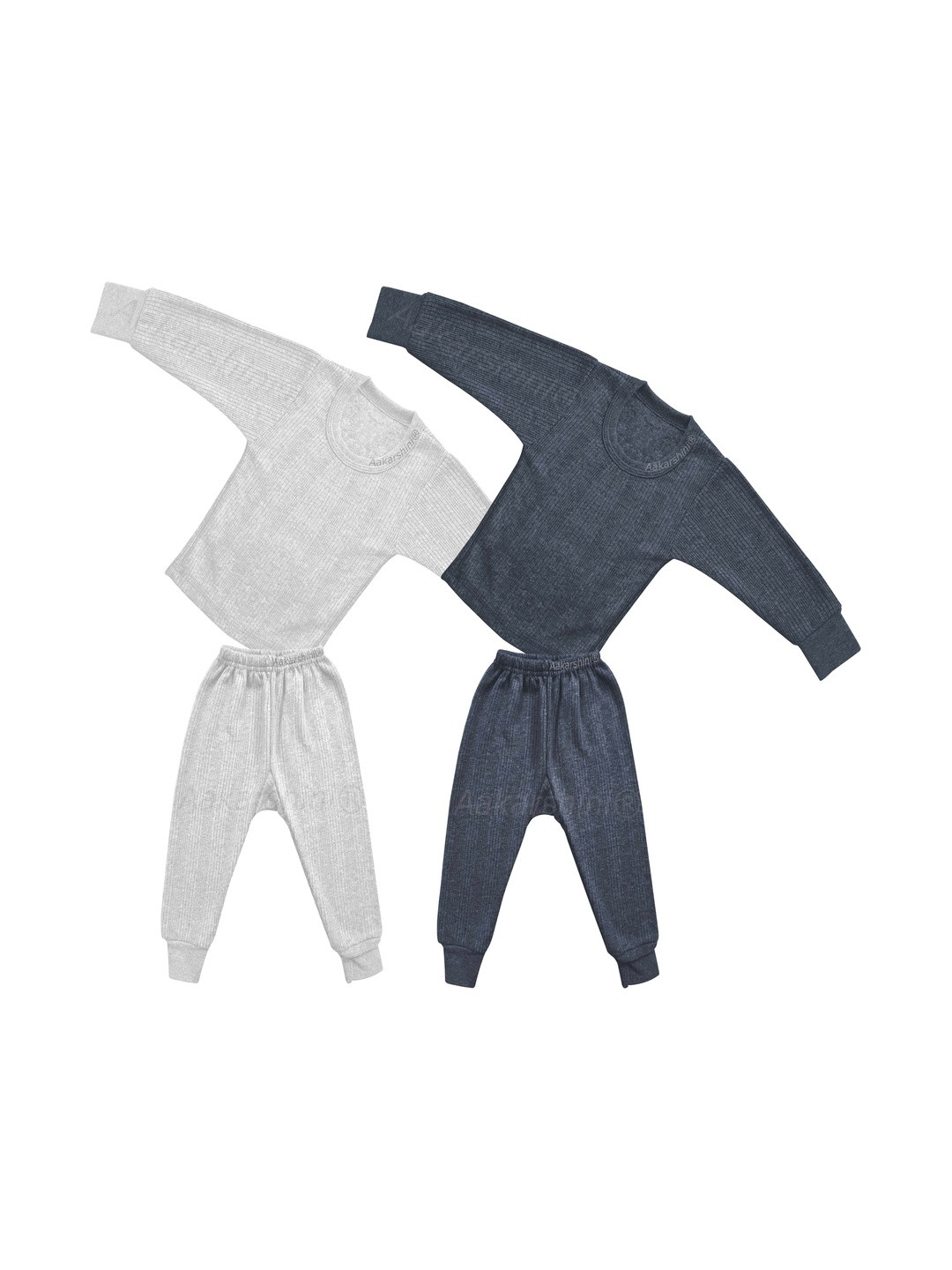 Aakarshini Kids Unisex Pack of 2 Woolen Full Sleeve Thermal Inner Set