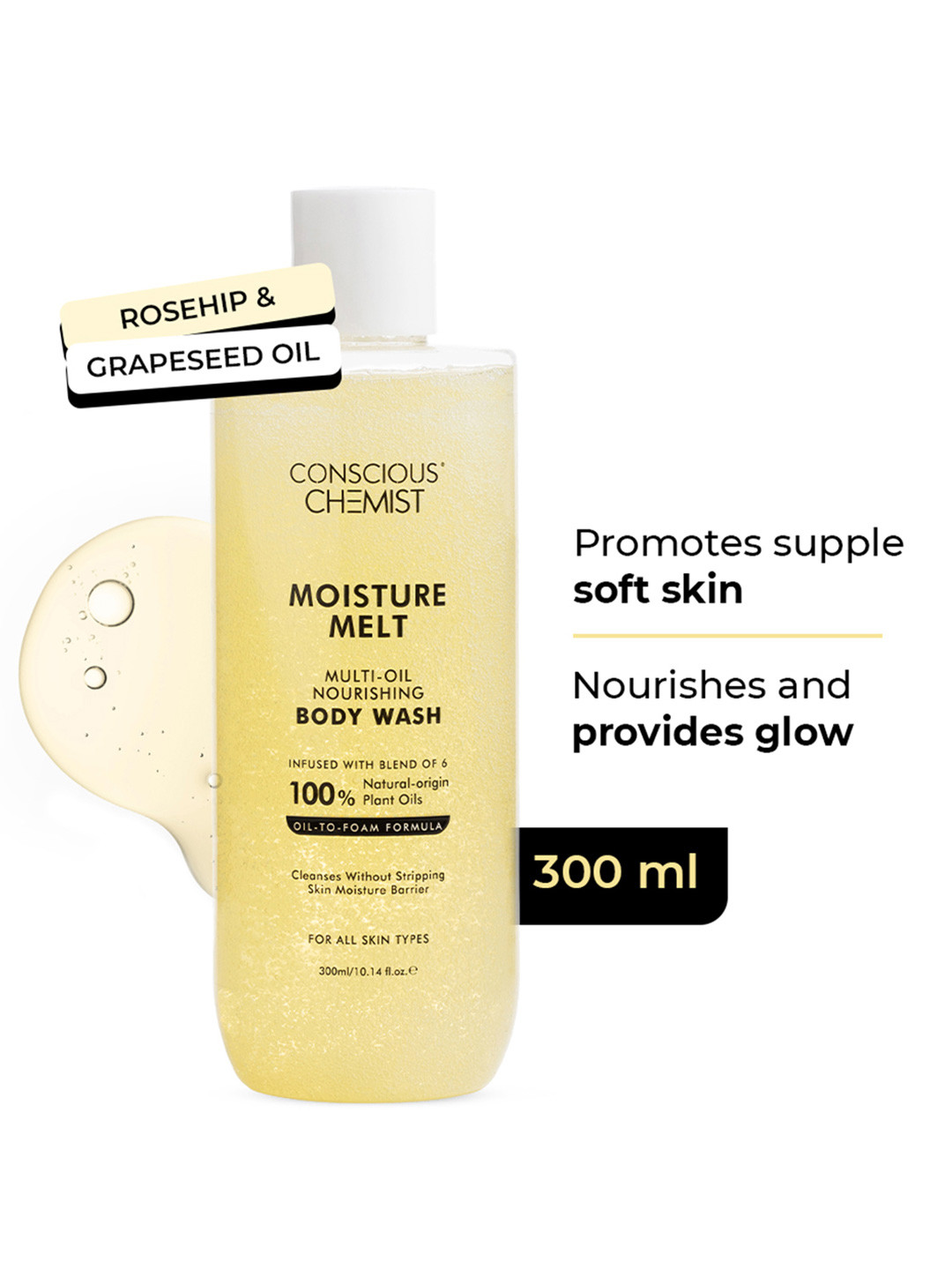 Conscious Chemist Moisture Melt Multi-Oil Nourishing Bodywash - 300ml