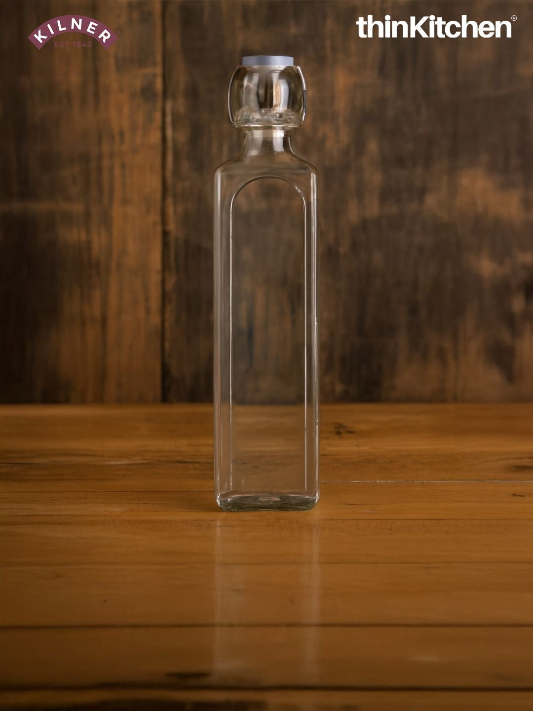 KILNER Transparent Glass Dishwasher Safe Jar Container - 1 Litre