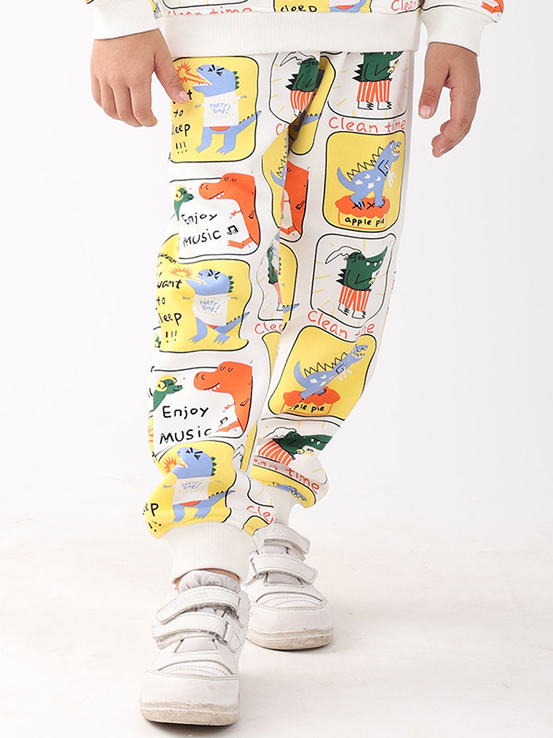 Anthrilo Boys Dinosaur Stamp Printed Joggers