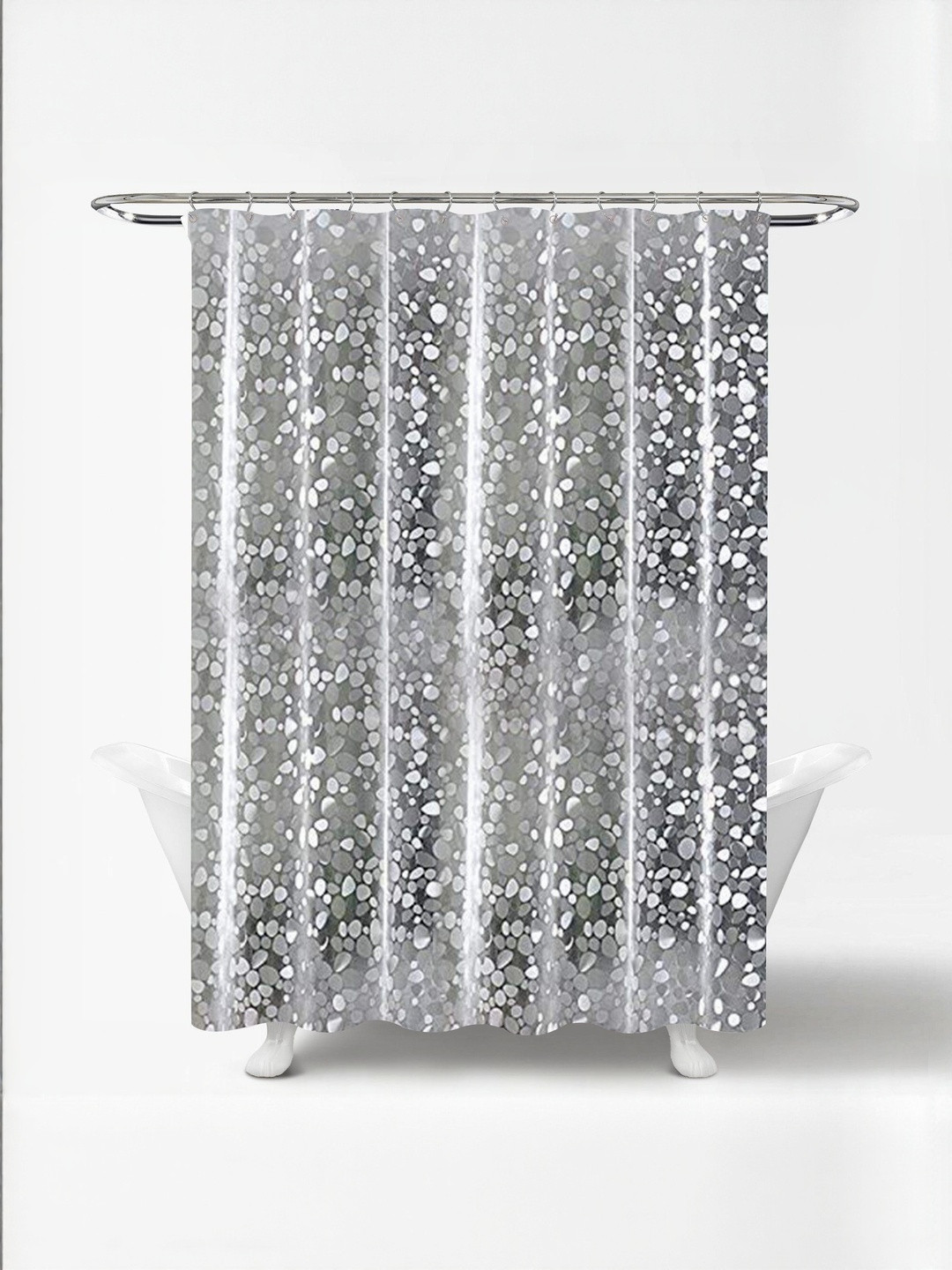 HOME ARK Grey & White Window Curtain