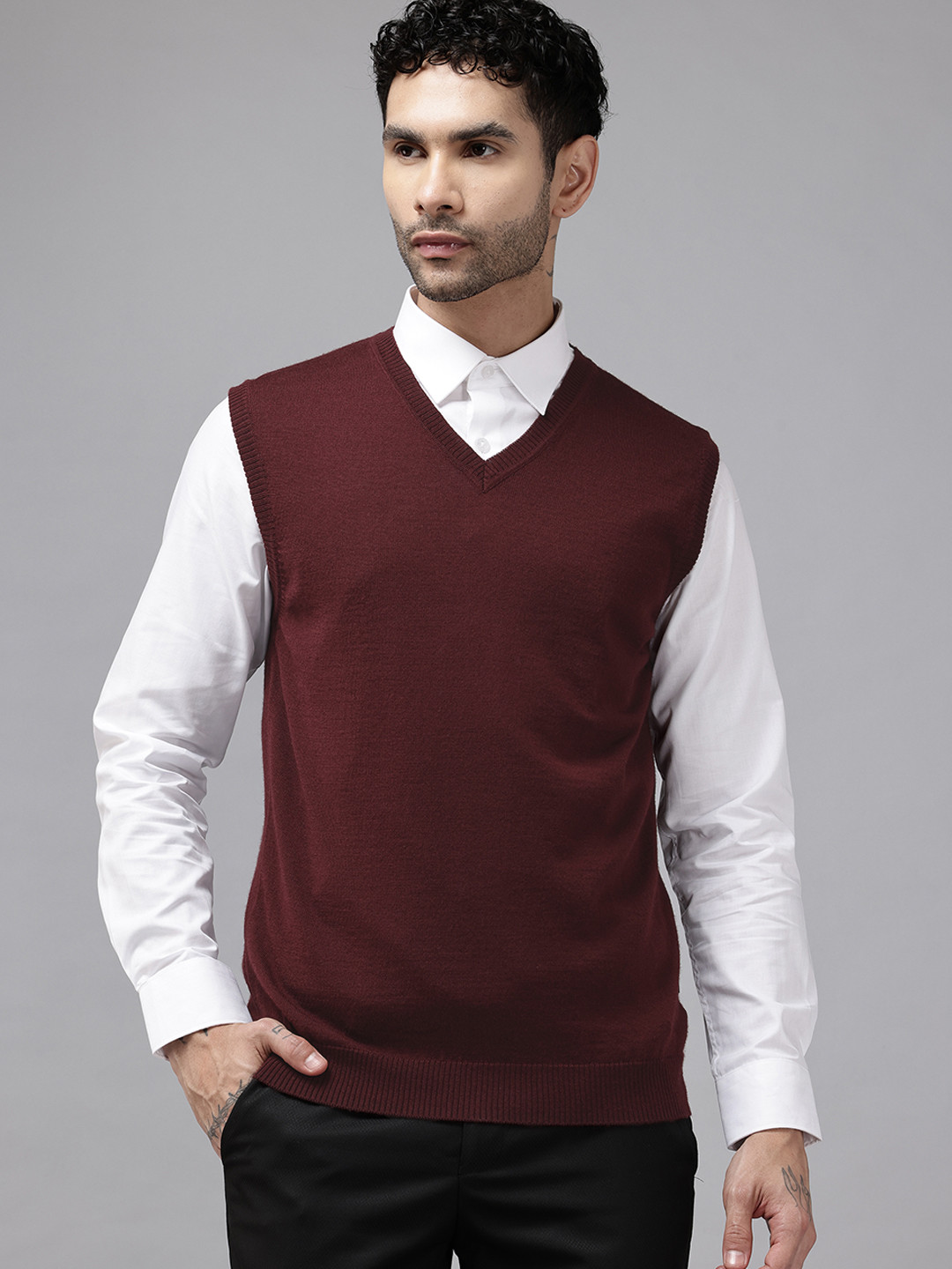 Van Heusen V-Neck Sleeveless Formal Sweater Vest