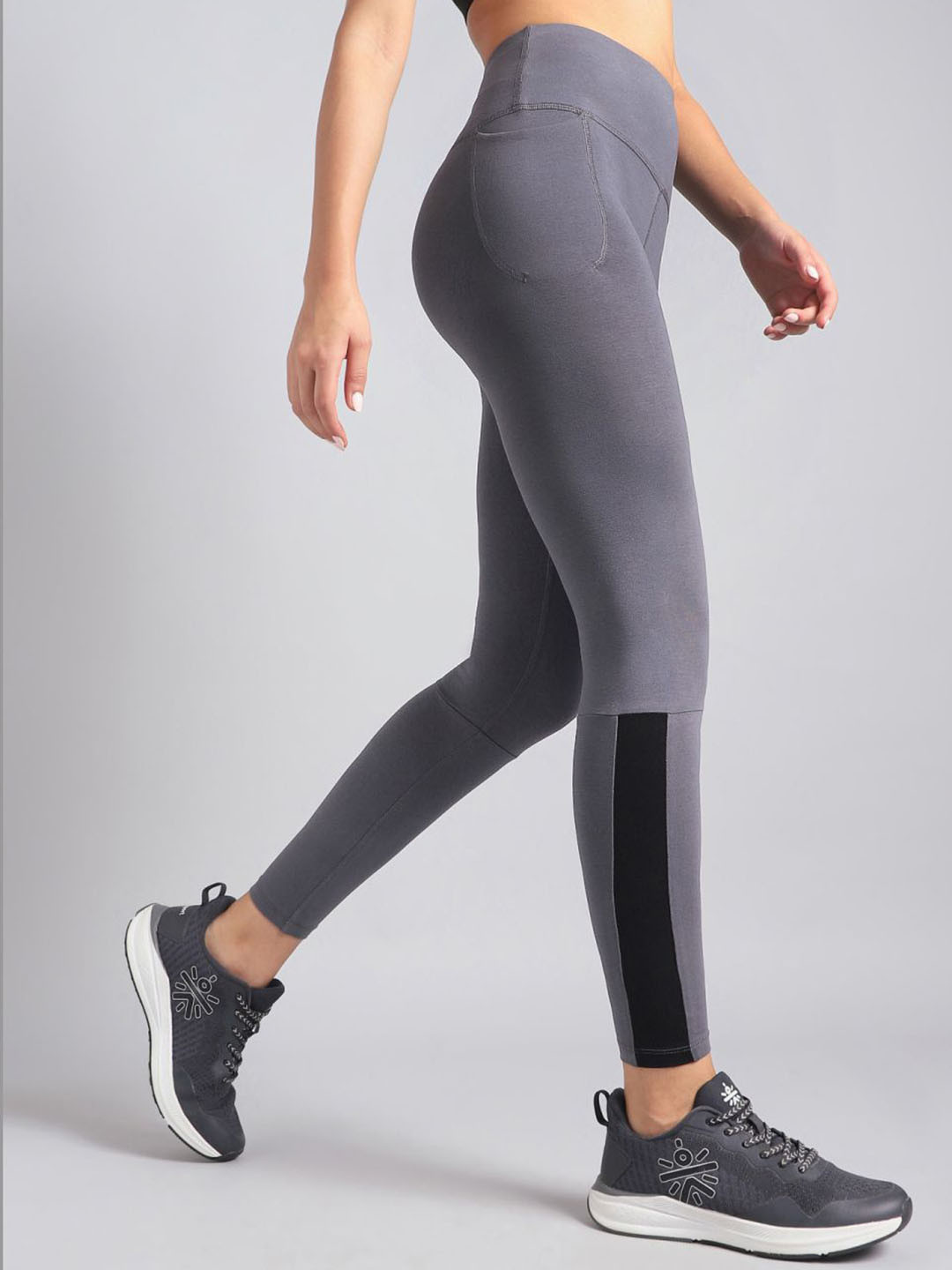 CULT Women Grey Step Up Cotton Tights