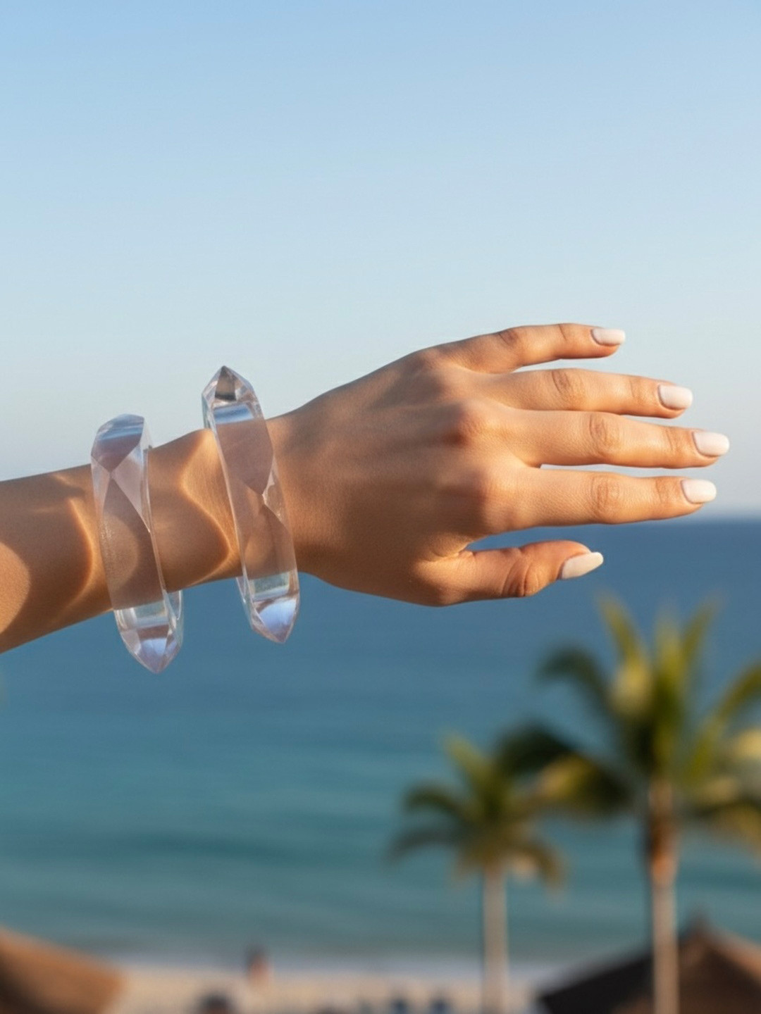 TAG 7 Women Set of 2 Transparent Bangles