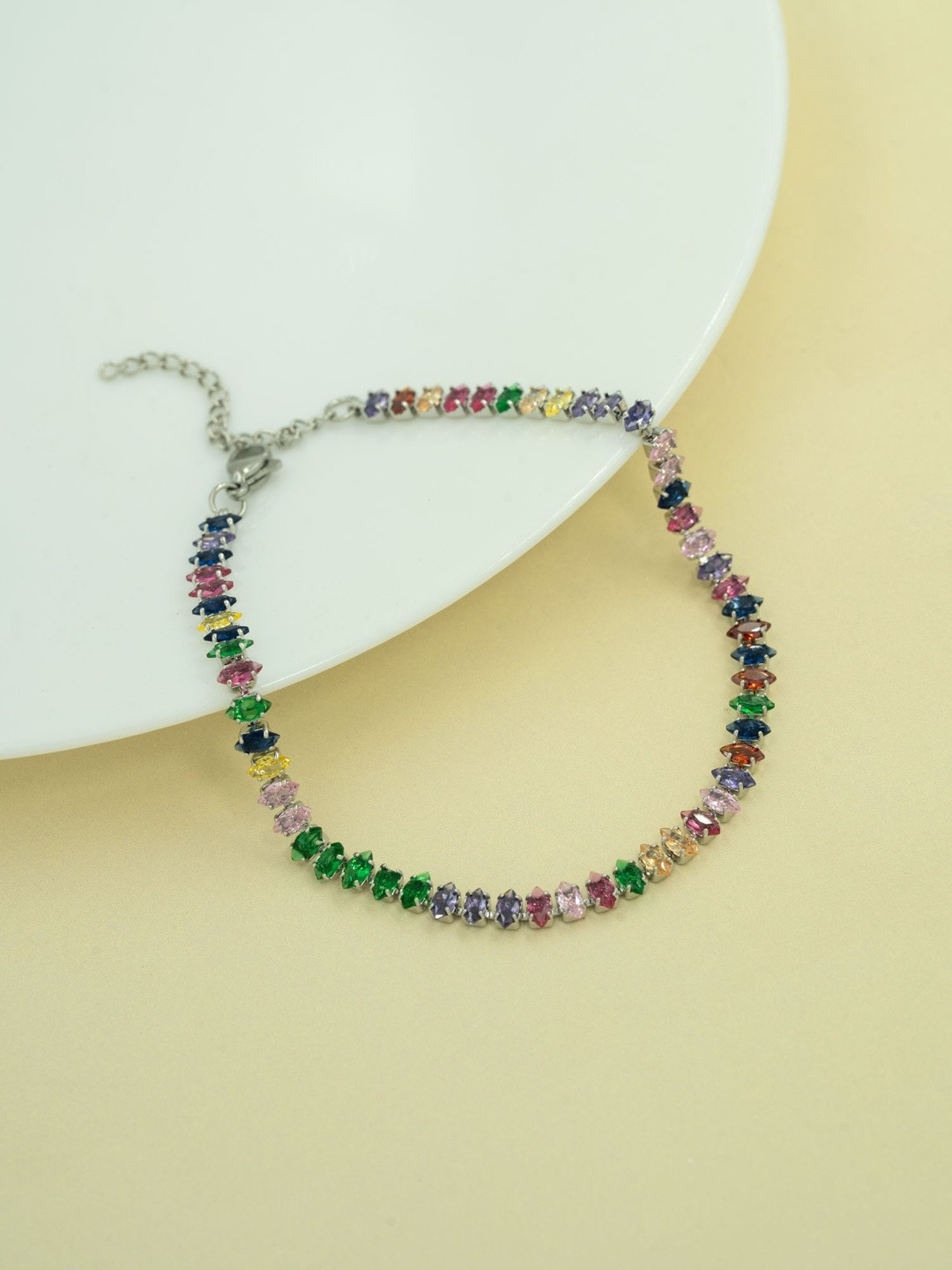 ARTKLIM Stainless Steel Silver-Plated Anti Tarnish Anklet