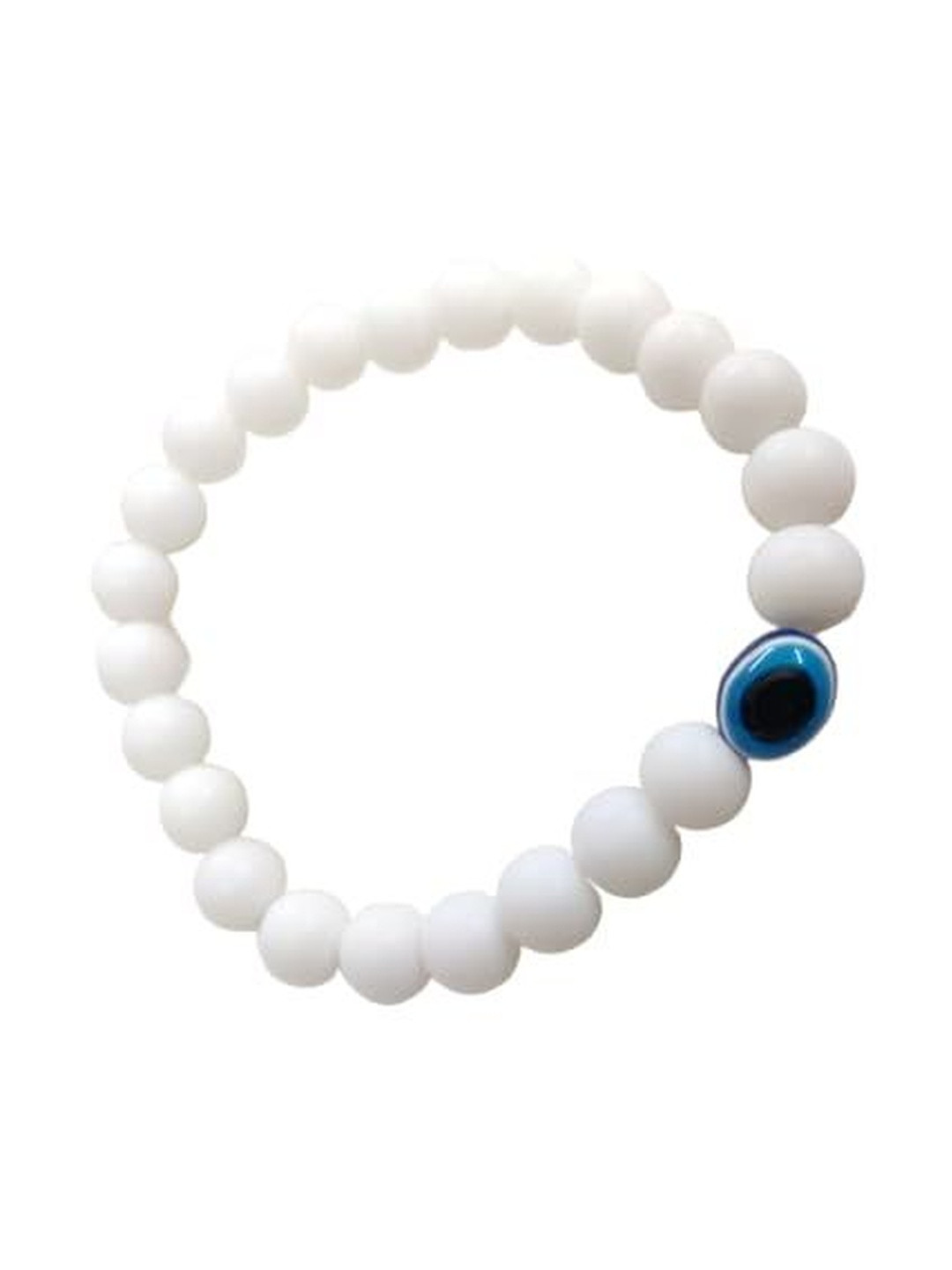 Lovemi Movements Women White Bead Elasticated Slip-On Bracelet