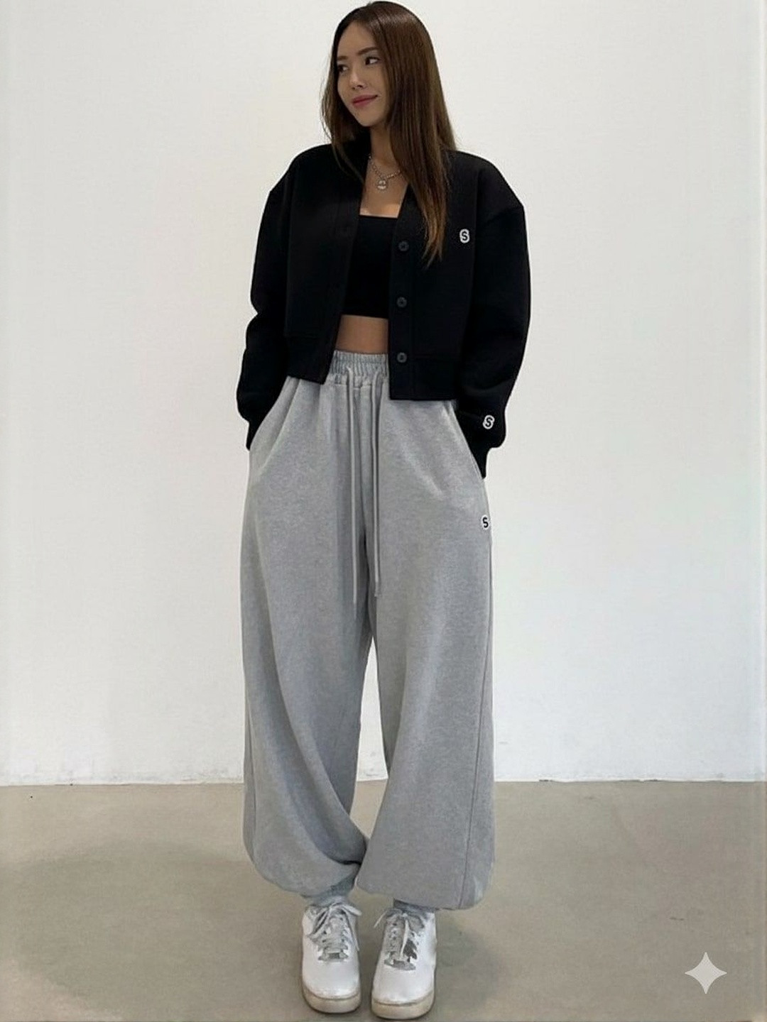 PRICHA Women Original High-Rise Baggy Parallel Trousers