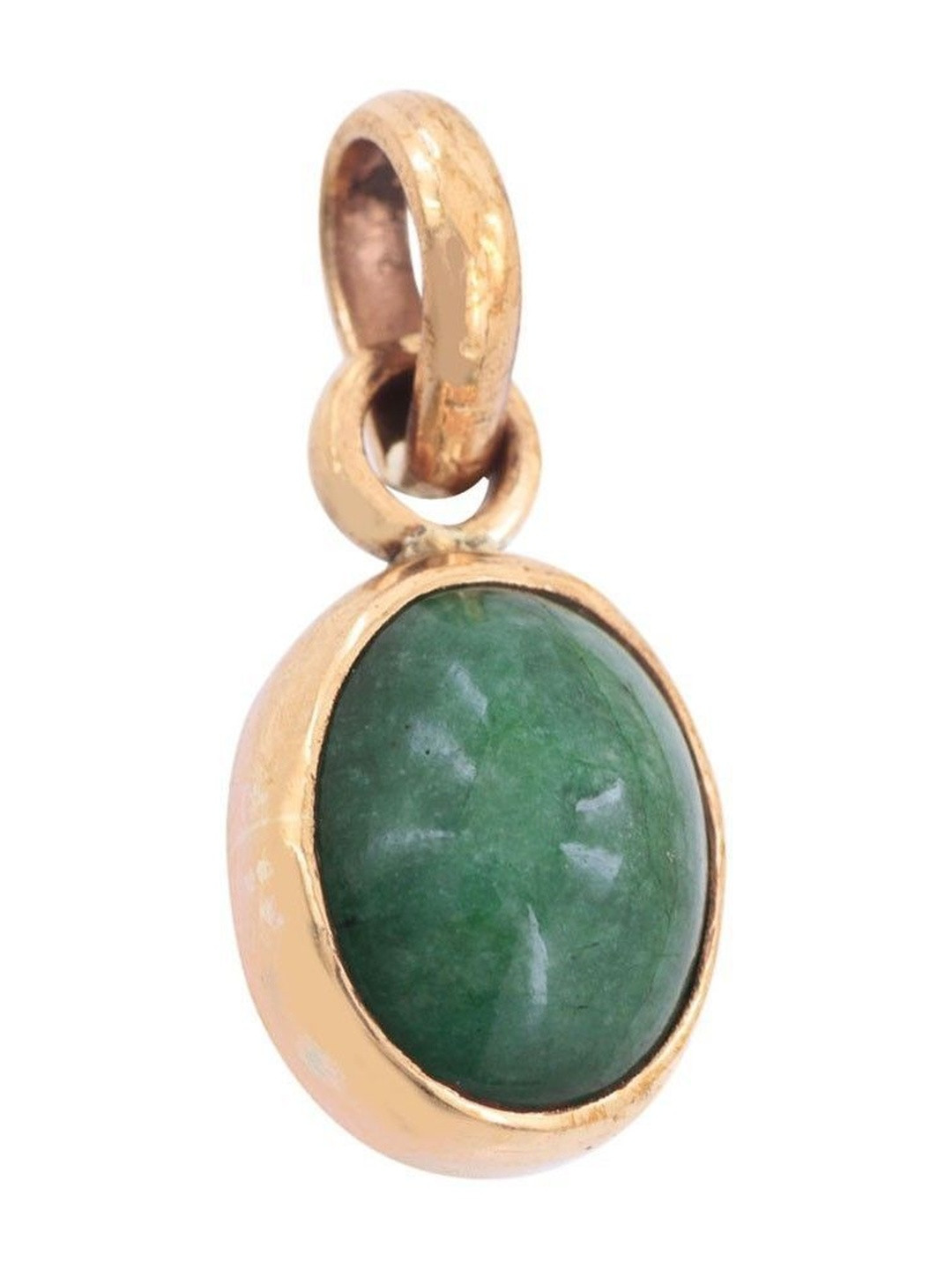 RAVIOUR LIFESTYLE Unisex 9.25 Ratti Emerald in Panchdhatu Gold-Plated Alloy Pendants