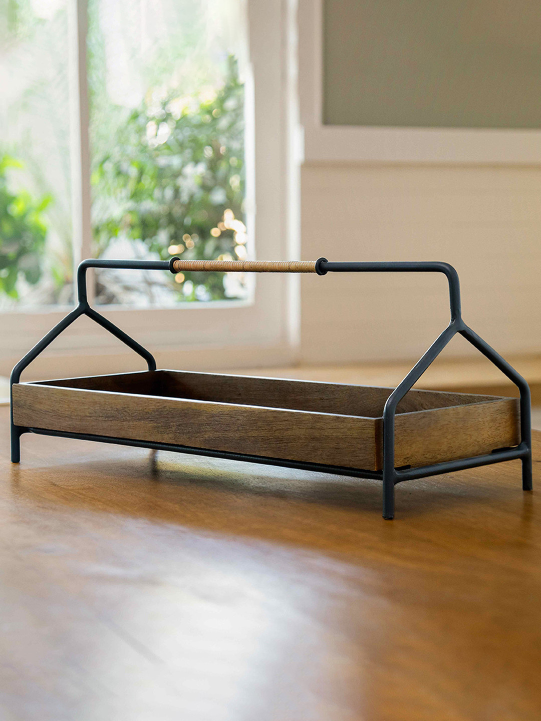 ellementry Brown Countertop Wooden Caddy