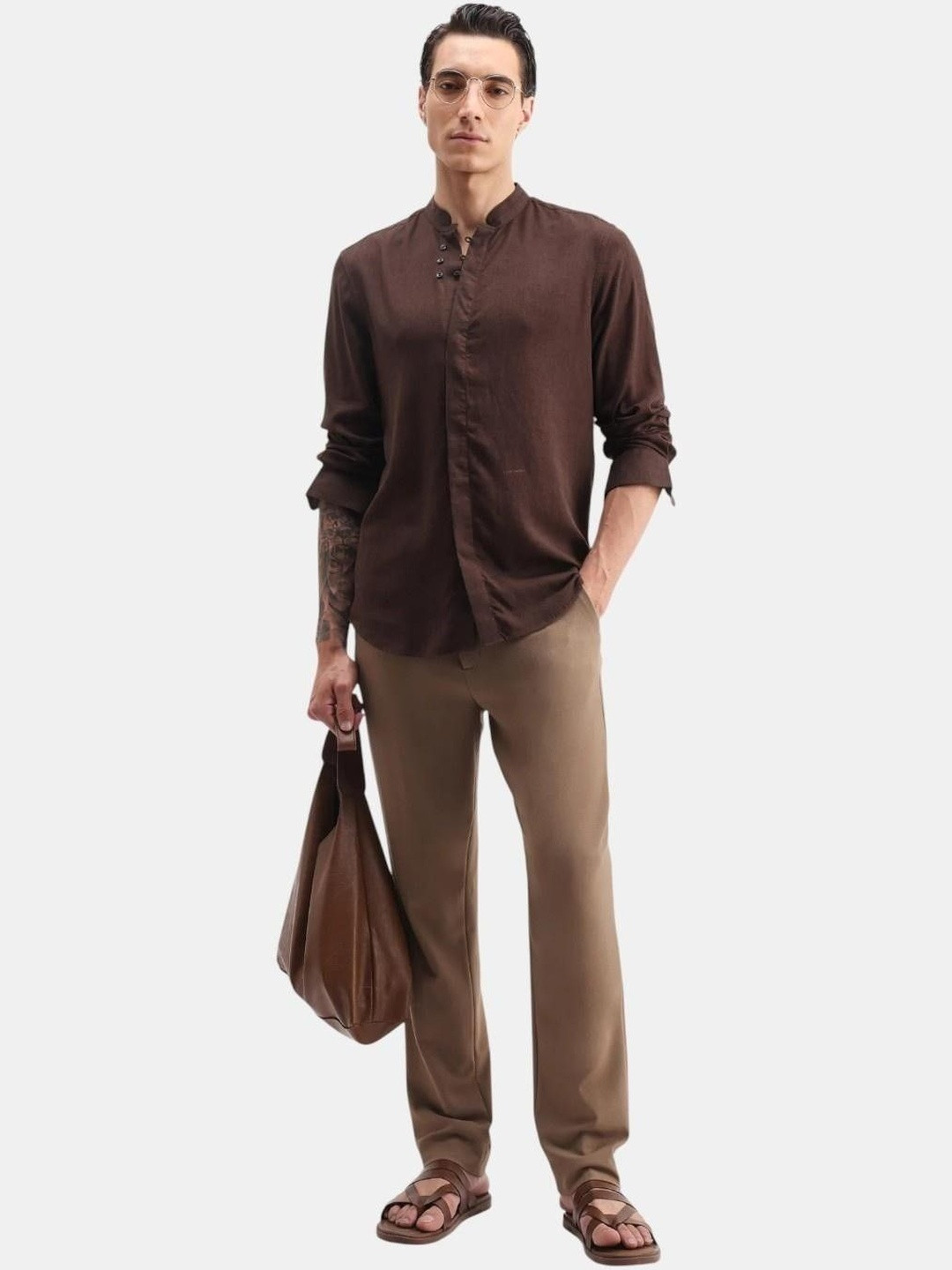 RARE RABBIT Austi Men Mid-Rise Regular Trousers