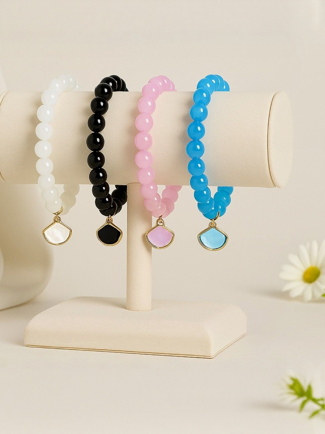 ARISTAL Jewellery Unisex Kids Set of 4 Handcrafted Gold-Plated Bracelets