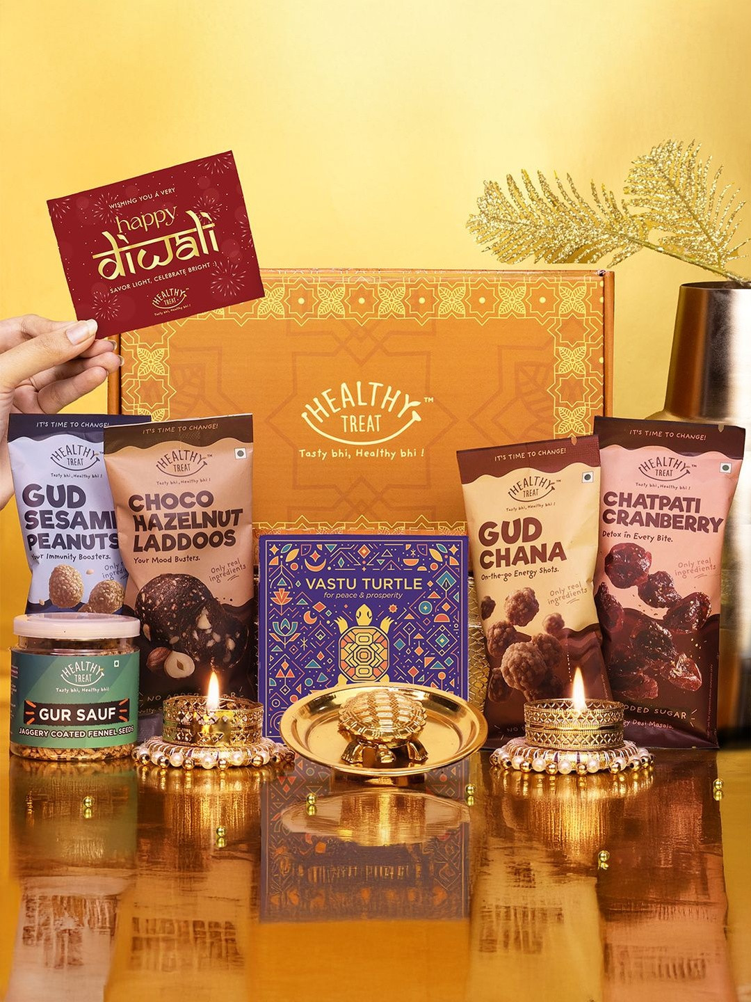 Healthy Treat Set Of 9 Wholesome Treat Diwali Gift Hamper Assorted Gifts-450g