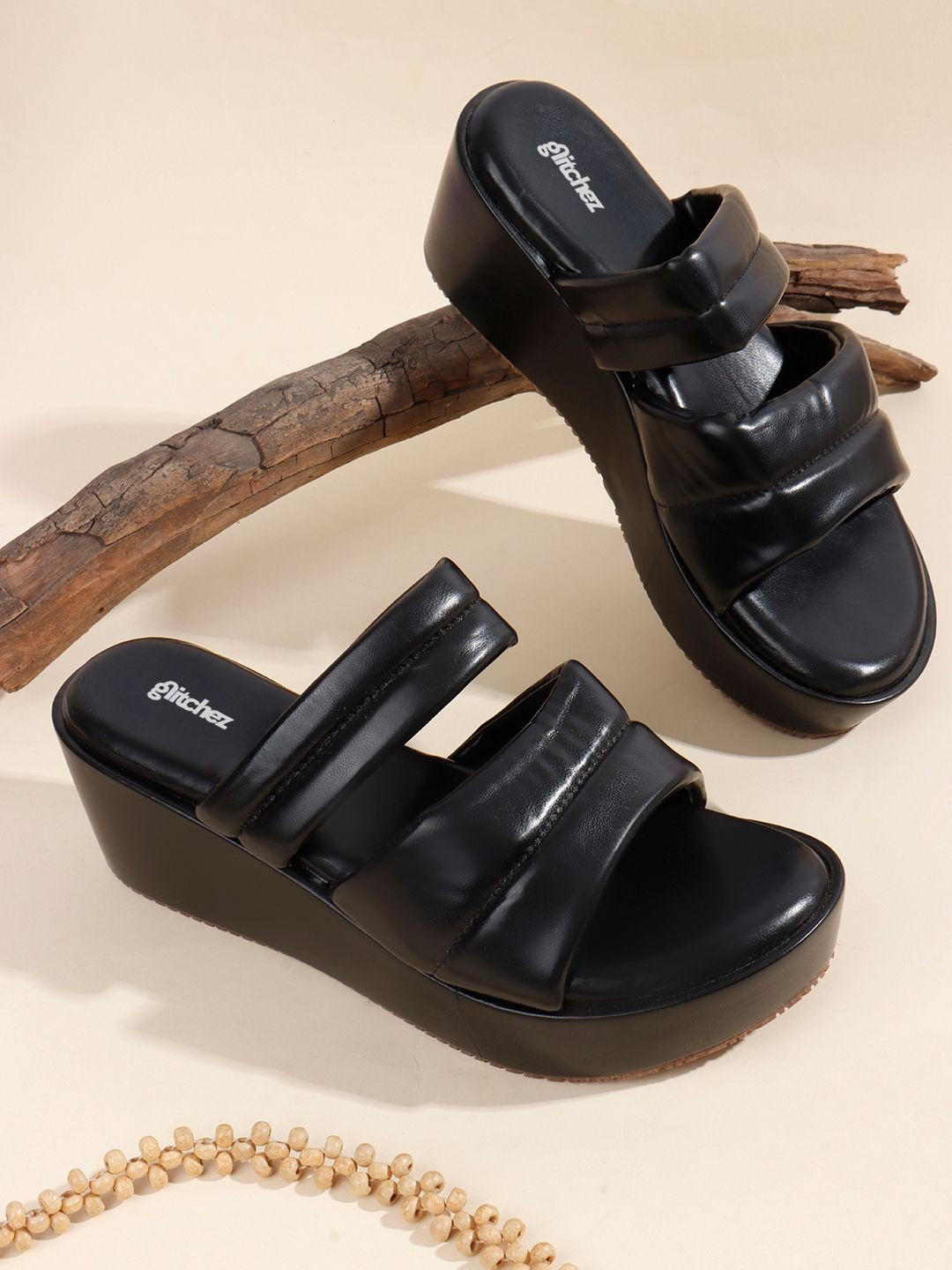 glitchez Party Wedge Sandals