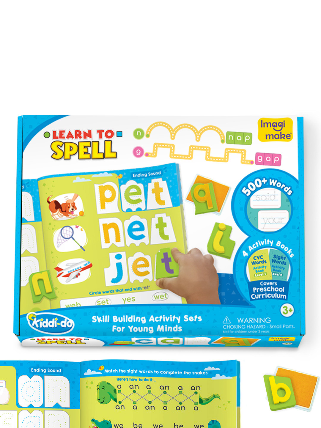 Imagimake Kids Blue & Green Lean to Spell Toys