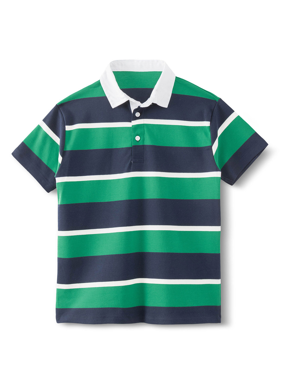 lil berry Boys Green Striped Tshirts
