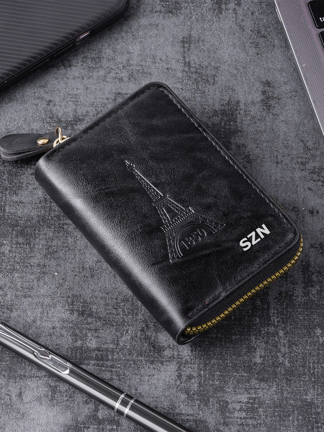 SZN Brown Anti-Theft Card Case with Cash Pockets