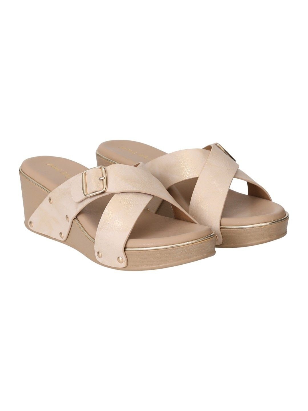 PINK LEAF Women Wedge Heels Sandals with Buckles