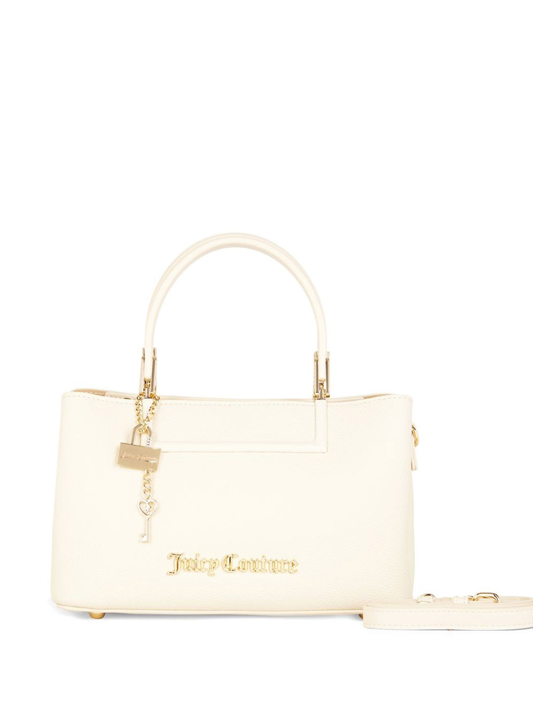 Juicy Couture Lock & Key Women Solid Baguette Applique Satchel Bag