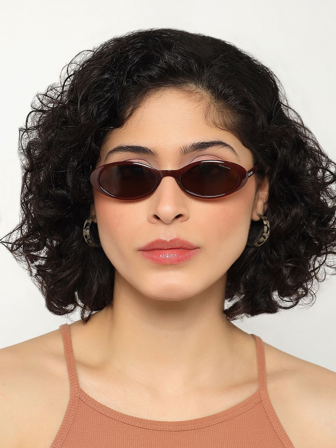 PELLE LUXUR Unisex Set of 2 UV Protected Lens Oval Sunglasses PLSG8009 - Buy 1 Get 1 Free