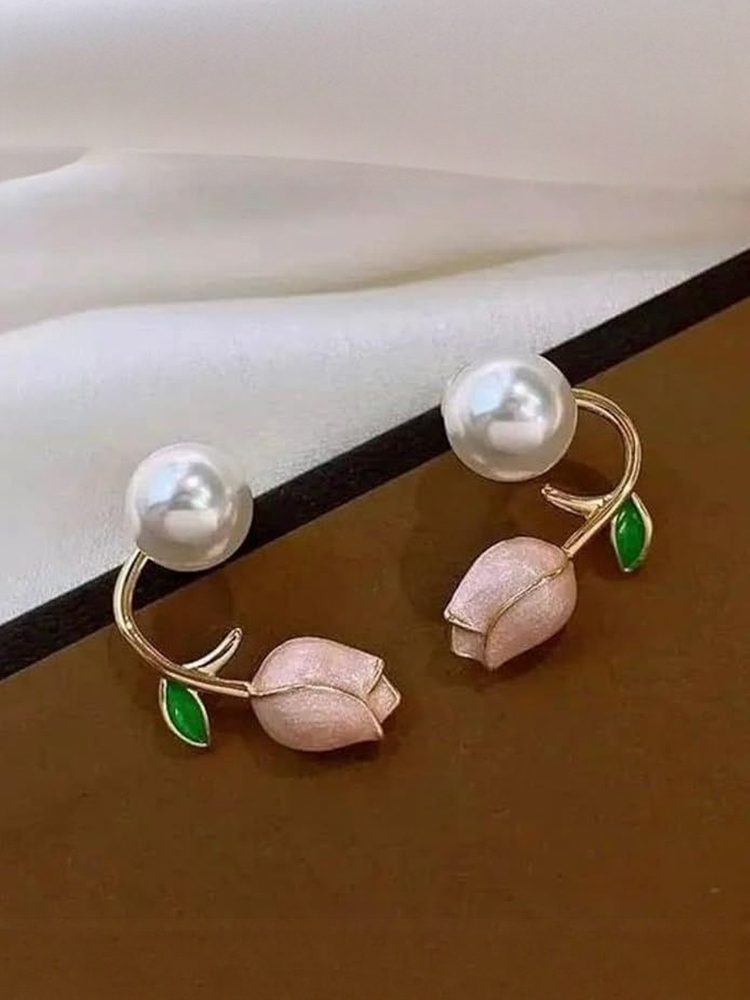 SADHVI Pearls Beaded Floral Shaped Korean Studs