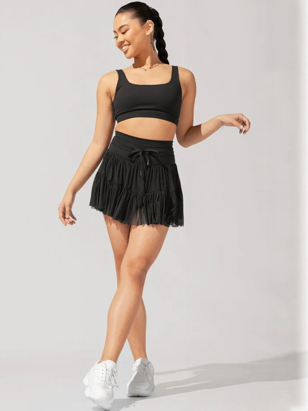 StyleCast x Revolte Tiered Mini Flared Skirts