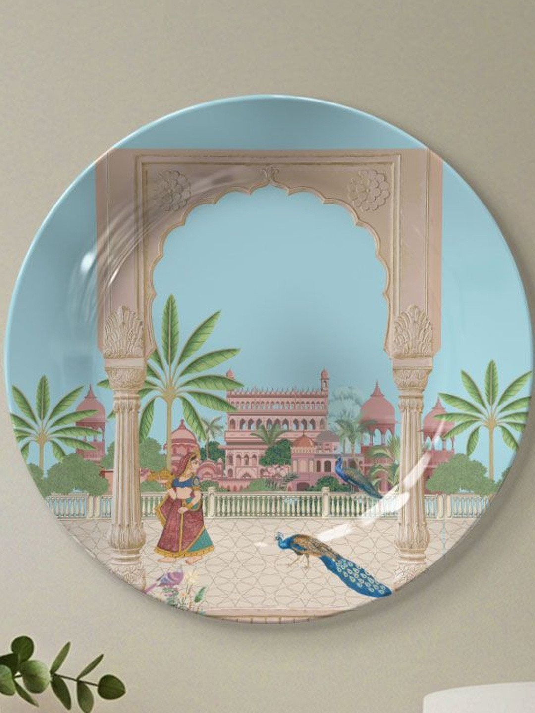 DESSINE ART Blue Rajasthani Fort Printed Ceramic Wall Paintings