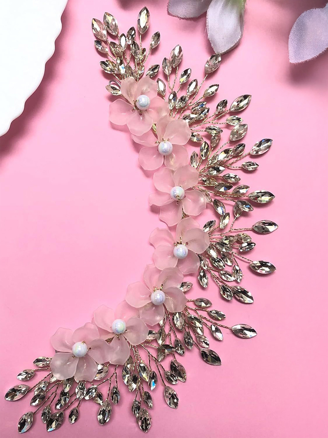 SAMYAK Crystal Studded Embellished Bumpit Hair Pin