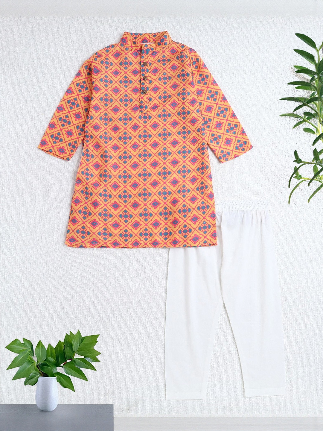 The Magic Wand Boys Indie Prints Printed Regular Kurta With Pyjamas