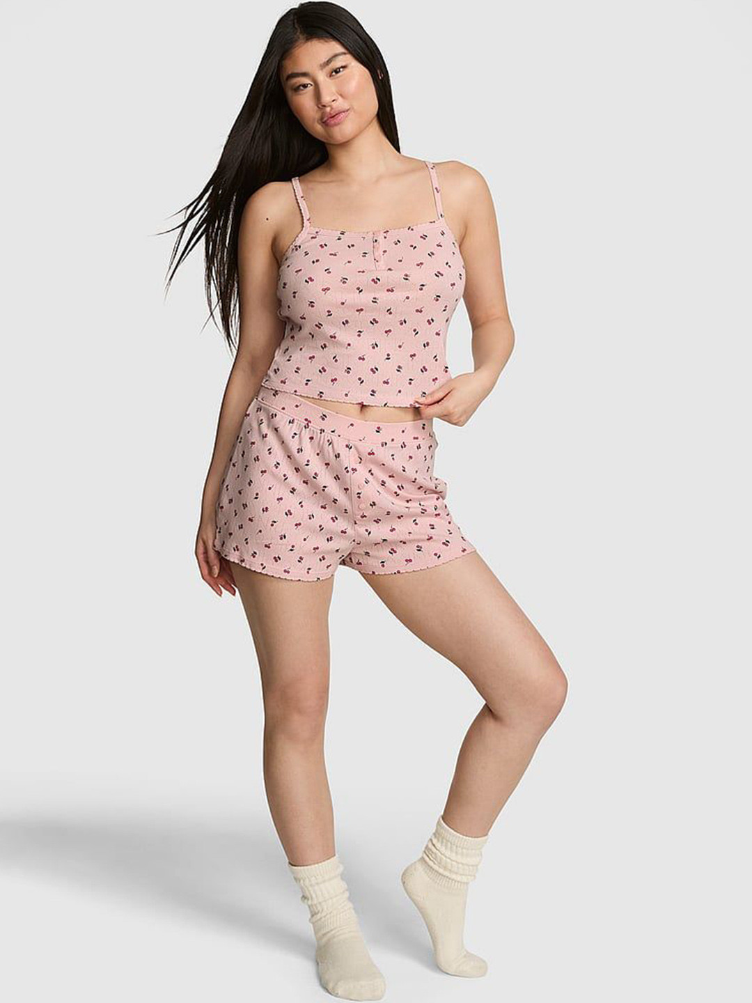 Victoria's Secret Women Printed Lounge Shorts with Slip-On Closure