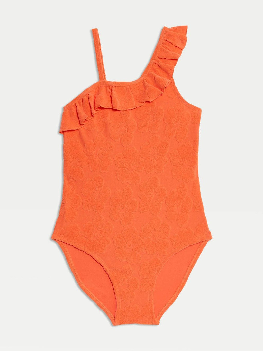 Marks & Spencer Girls Floral Textured Frill Straps Bodysuit