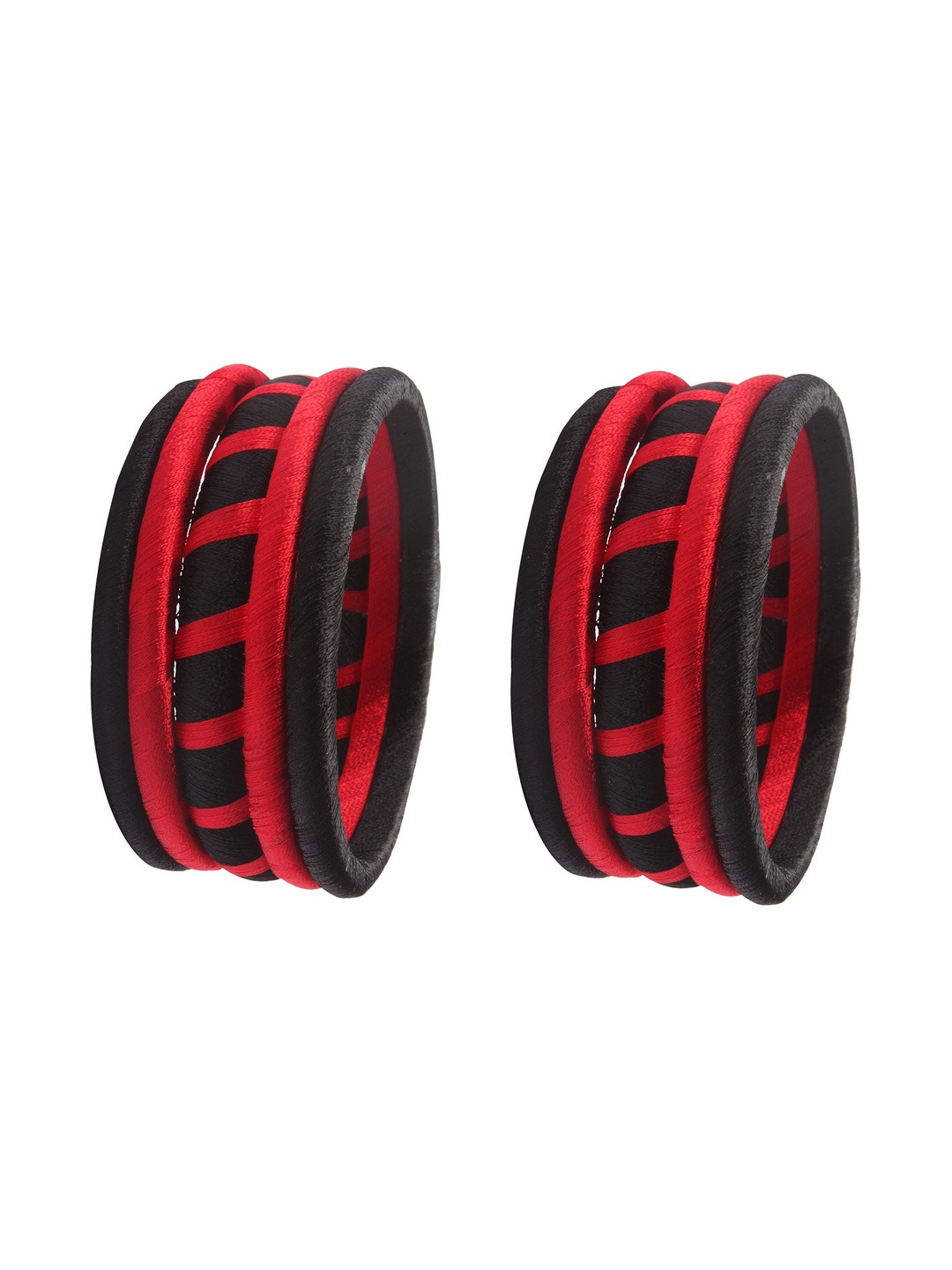 Shiv Jewels Set Of 10 Silk Thread Bangles