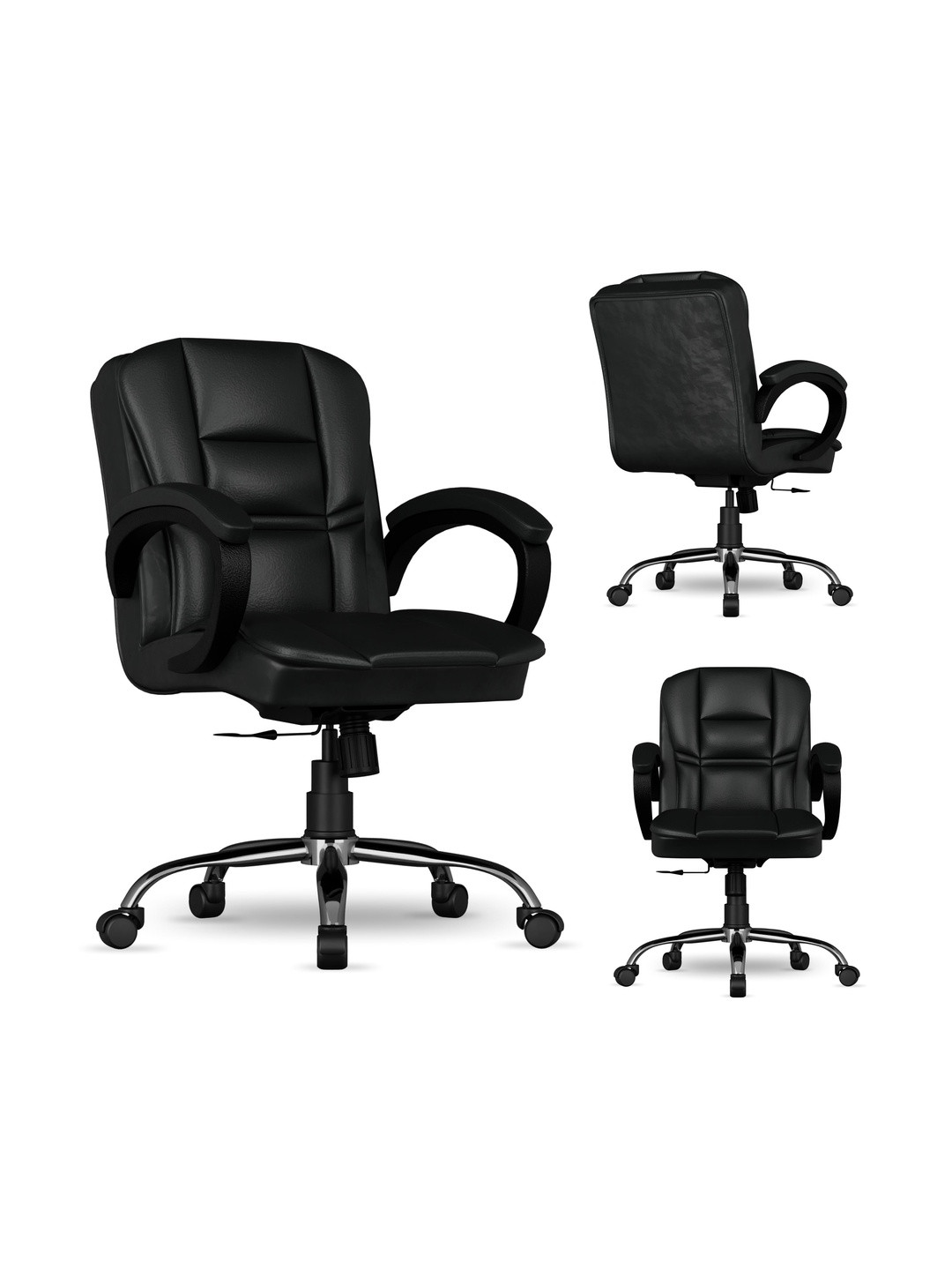 FUGO White Hight Density Cushion Foam Study Chair