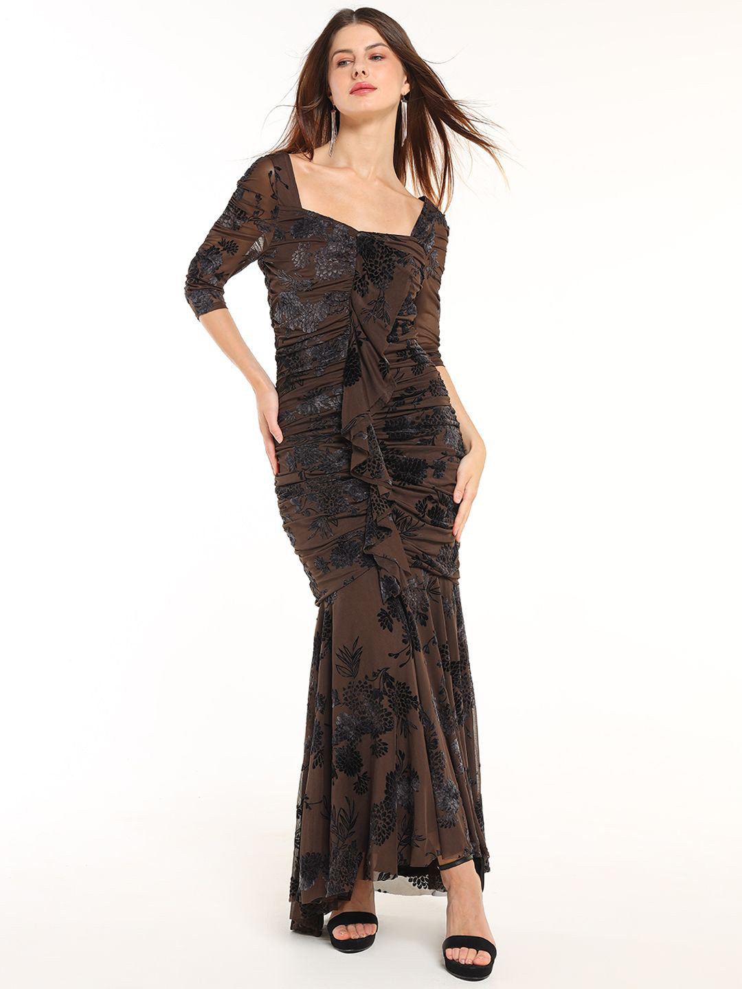 COVER STORY Floral Print Fit & Flare Maxi Dress
