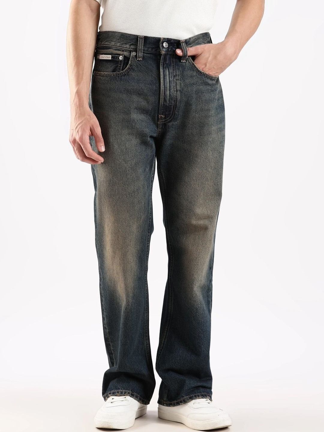 Calvin Klein Jeans Men Bootcut Mid-Rise Heavy Fade Jeans