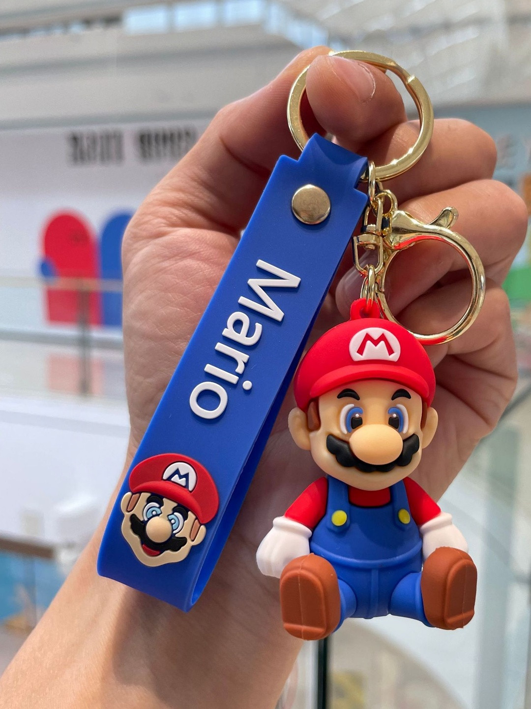 Spiaty  Cute 3D Super Mario Cartoon Key Chain With Silicone Belt