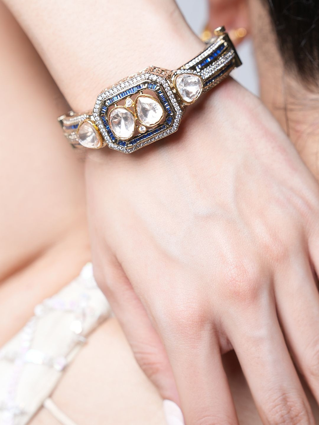 CAO Jewellery Kundan Studded Bangle-Style Bracelet