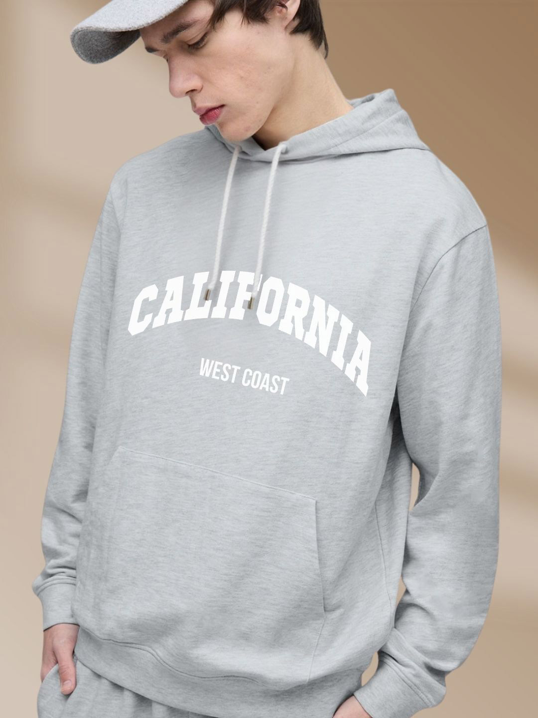 Cool Plus Men California Printed Hooded Long Sleeves Oversized Sweatshirt