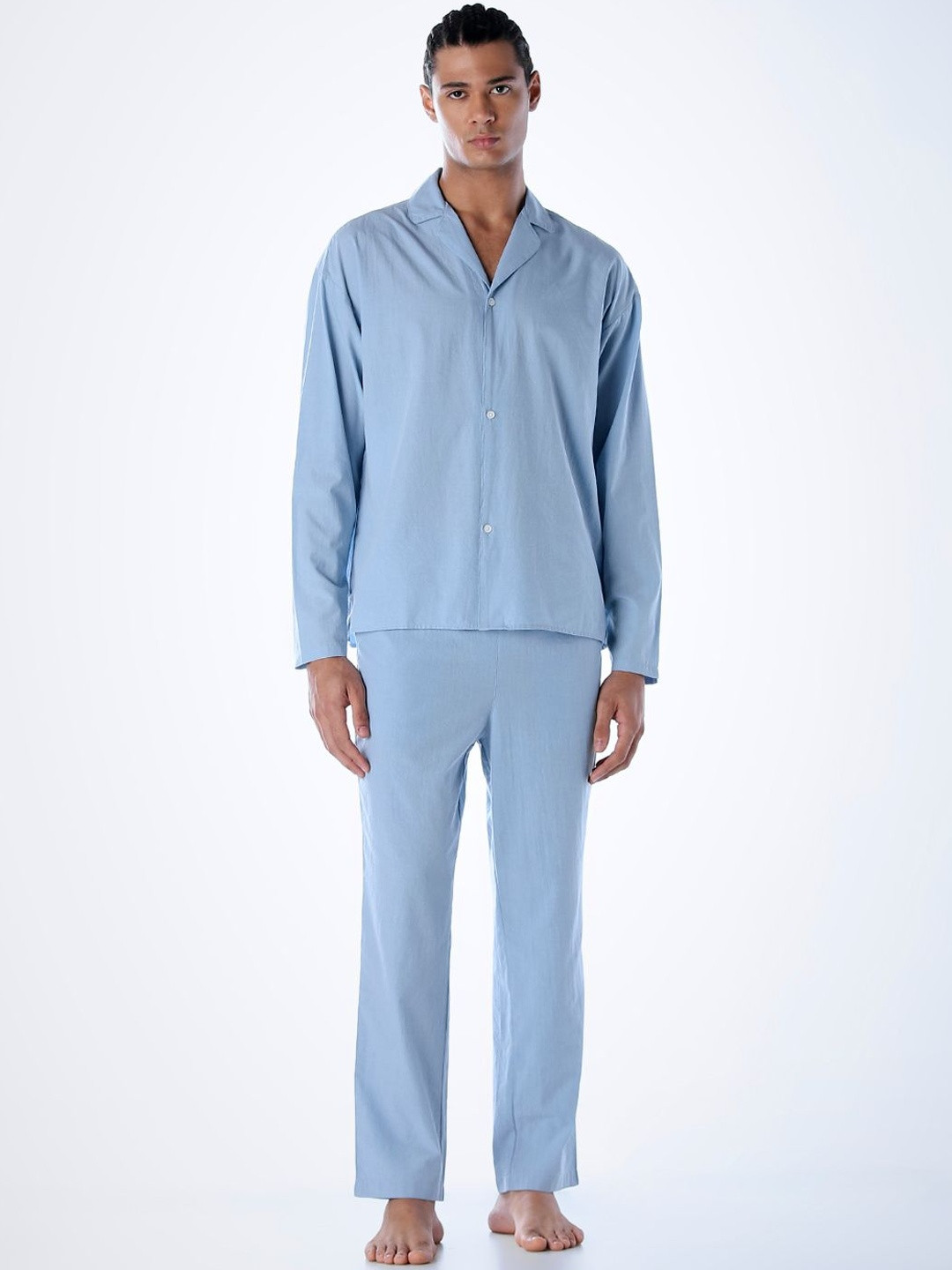 Jack & Jones Men Shirt Collar Night suit