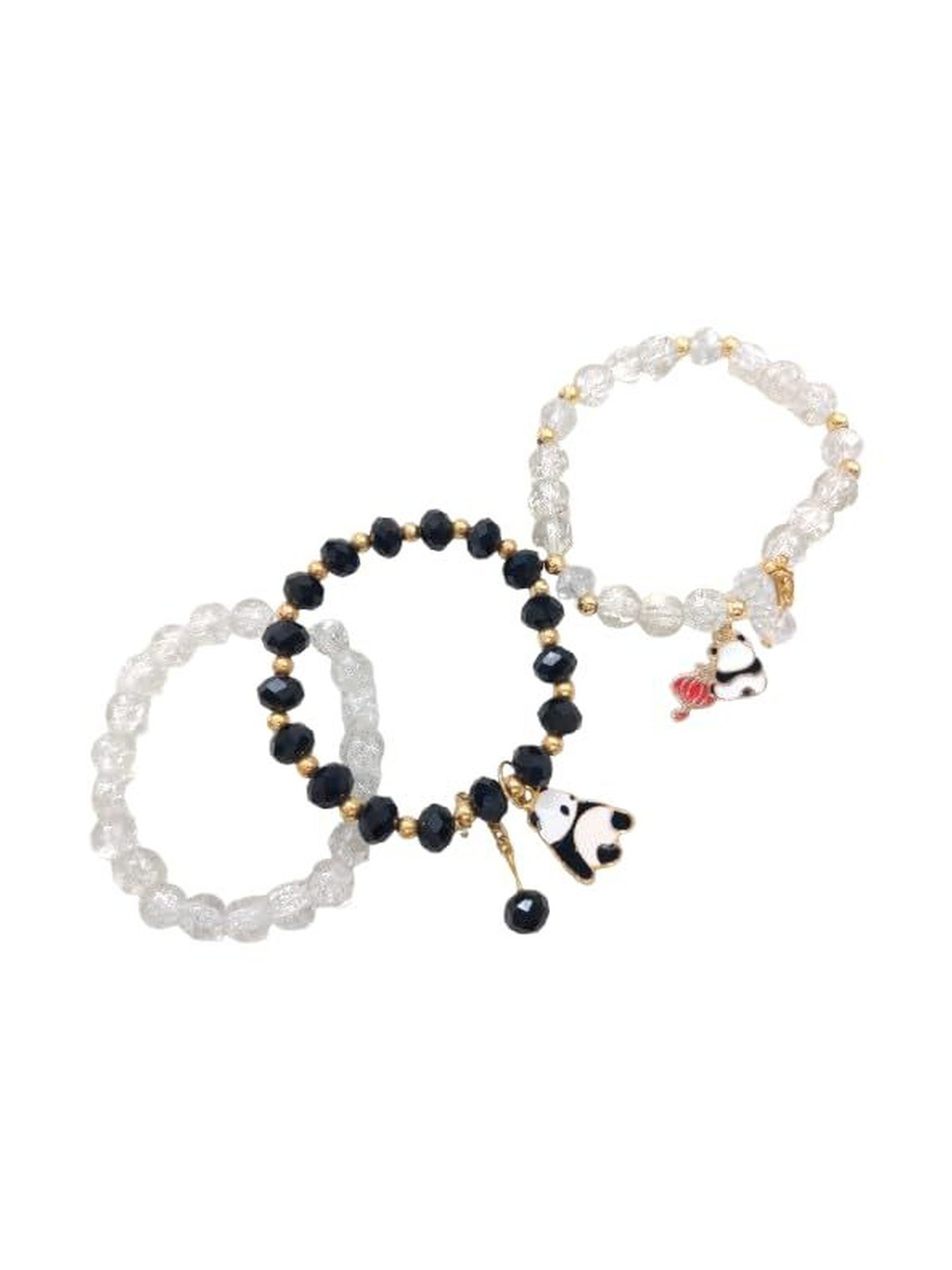 Lovemi Movements Set of 3 Artificial Beaded Elasticated Charm Bracelets